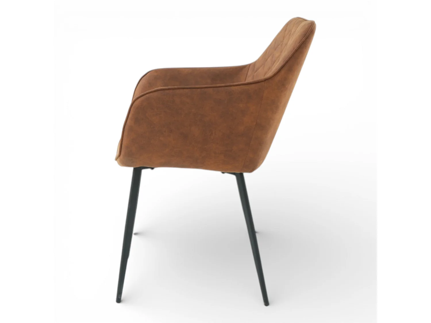 Lot de 2 chaises avec accoudoirs tissu rouille pieds métal - ROLF