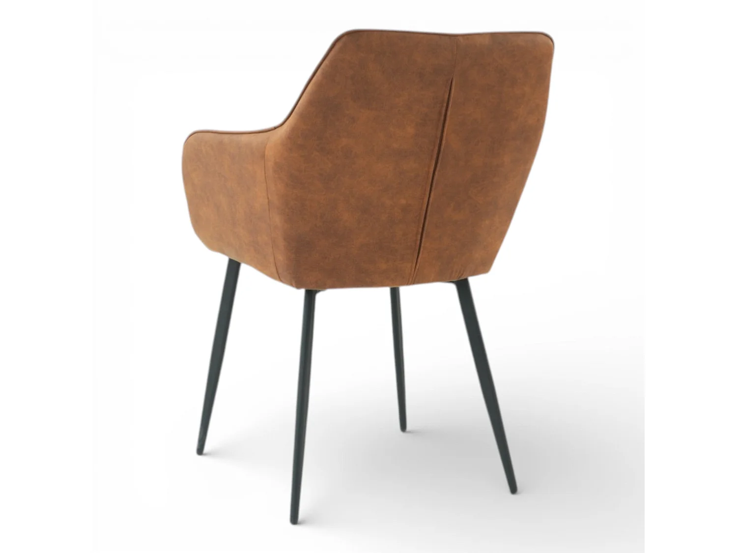 Lot de 2 chaises avec accoudoirs tissu rouille pieds métal - ROLF