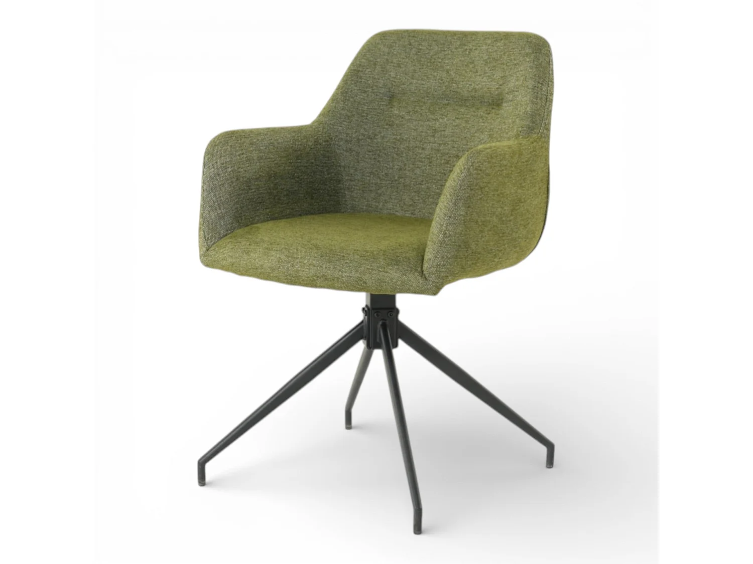 Lot de 2 chaises avec accoudoirs pivotantes tissu vert  - MORINI