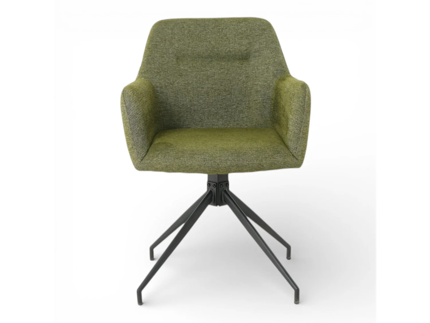 Lot de 2 chaises avec accoudoirs pivotantes tissu vert  - MORINI