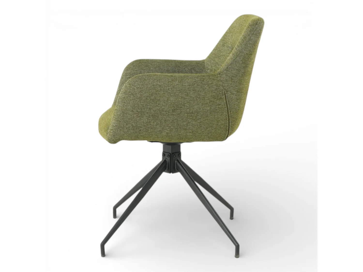 Lot de 2 chaises avec accoudoirs pivotantes tissu vert  - MORINI