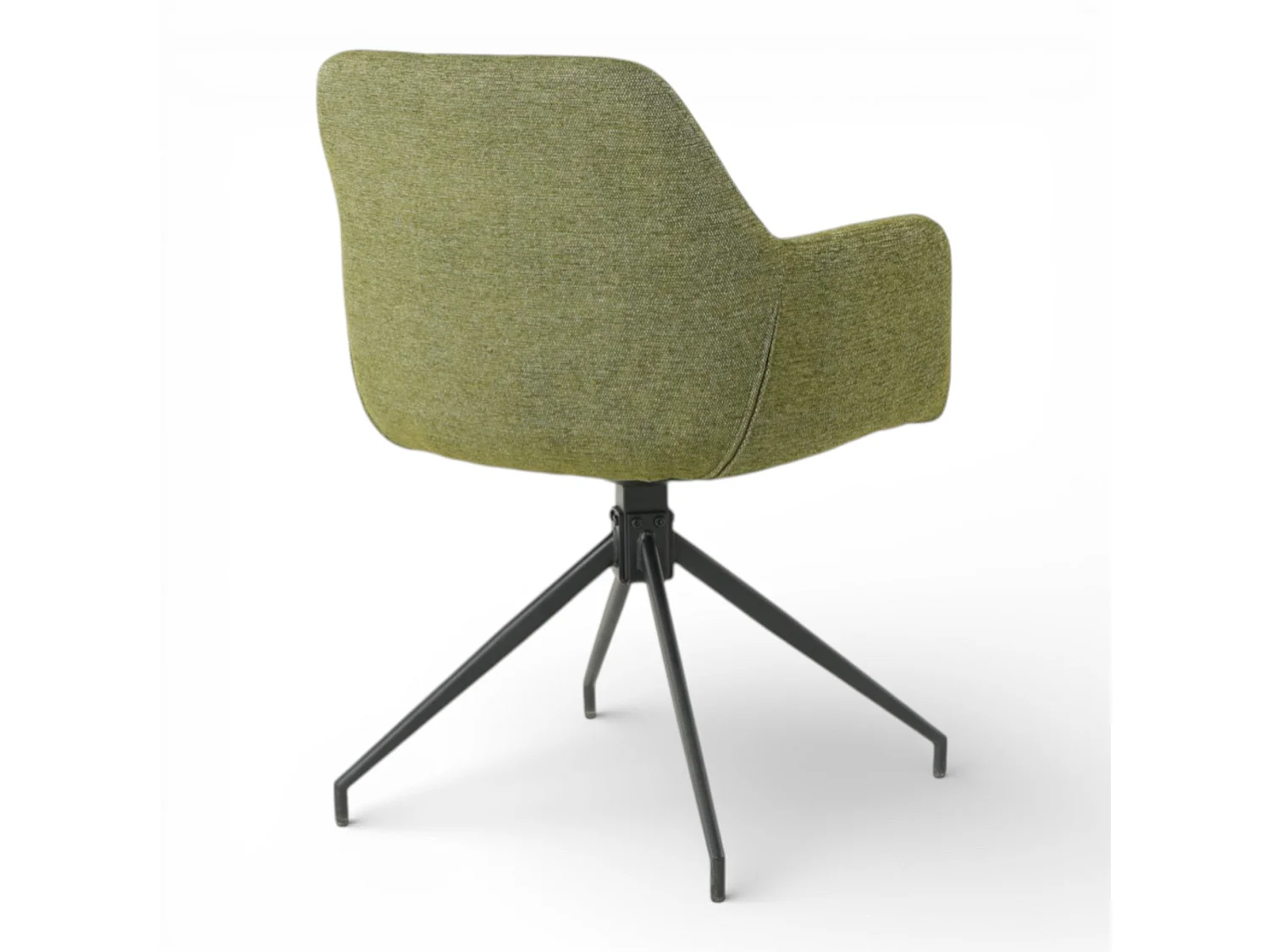 Lot de 2 chaises avec accoudoirs pivotantes tissu vert  - MORINI