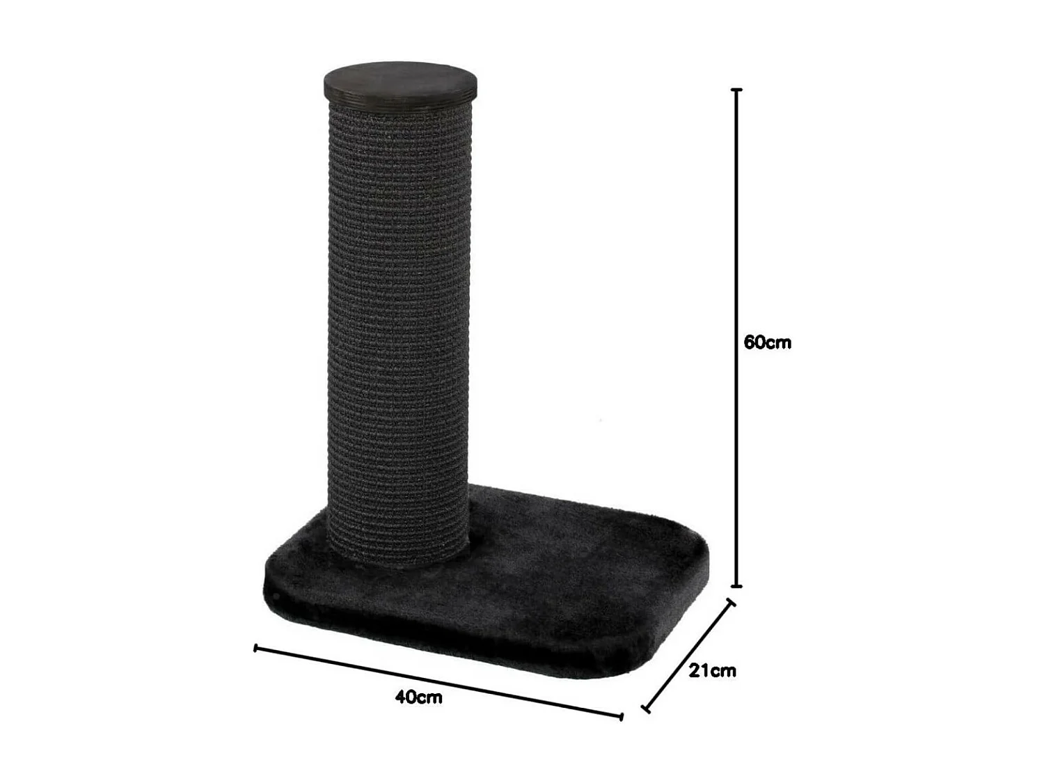 Arbre à chat CITY CAT numero 1, hauteur 62 cm, poteau ø 17 cm, couleur gris