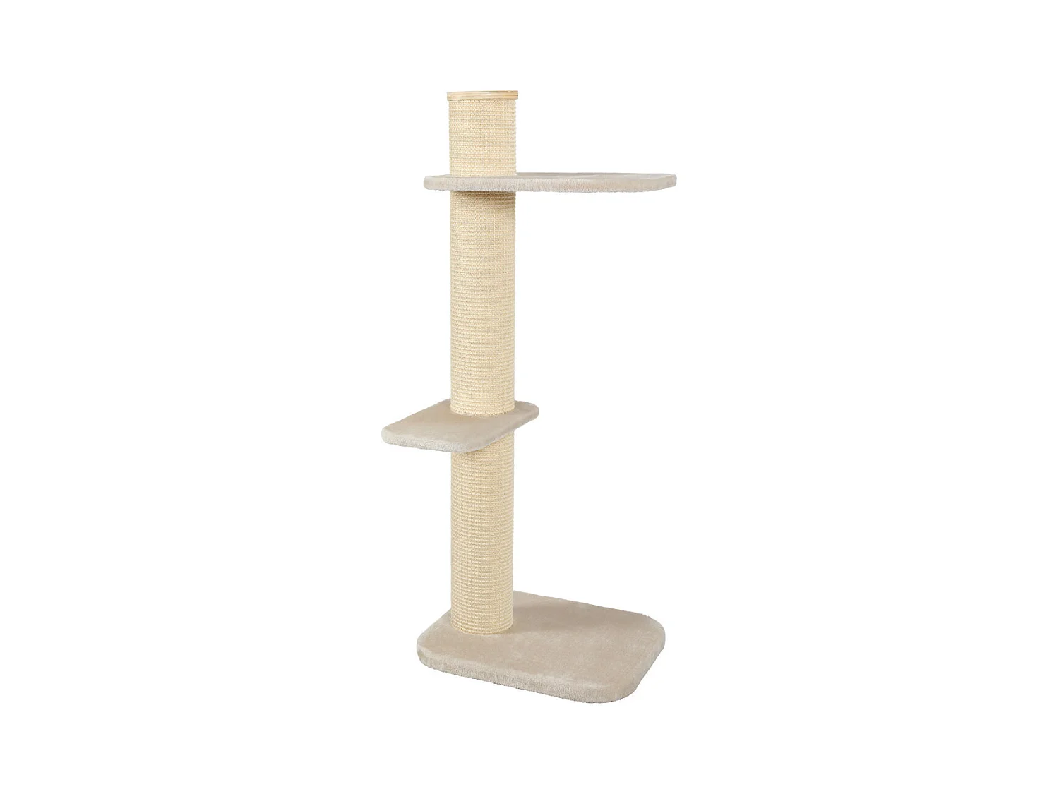 Arbre à chat CITY CAT numero 3, hauteur 148 cm, poteau ø 17 cm, beige.