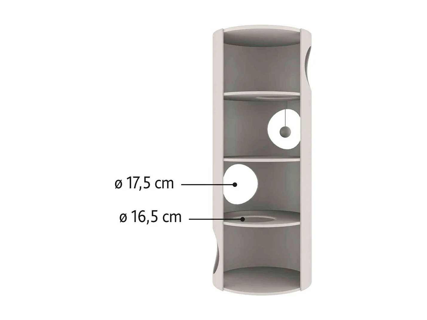 arbre à chat tour Edoardo ø 40 cm x hauteur 100 cm couleur taupe.