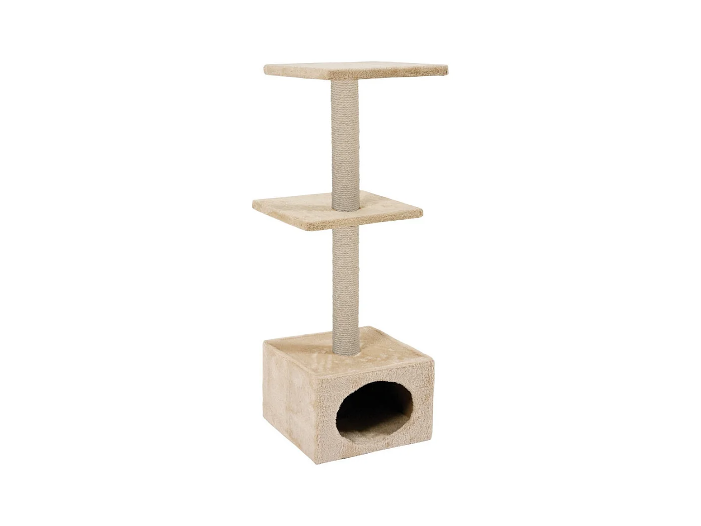 Arbre à chat  Duo 30 x 30 cm x hauteur 83 cm  beige pour chats et chatons.