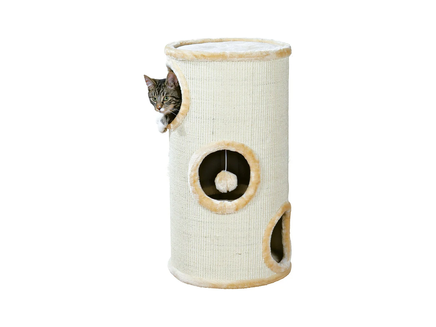 Arbre à chat tour Samuel. ø 37 cm x 70 cm de hauteur couleur beige. pour chat.