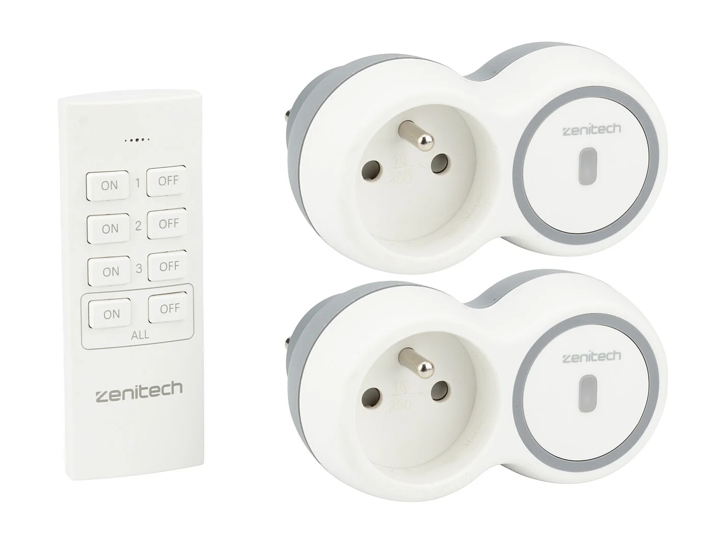 Pack de 2 prises 2300W + télécommande - Blanc - Bolea - Zenitech