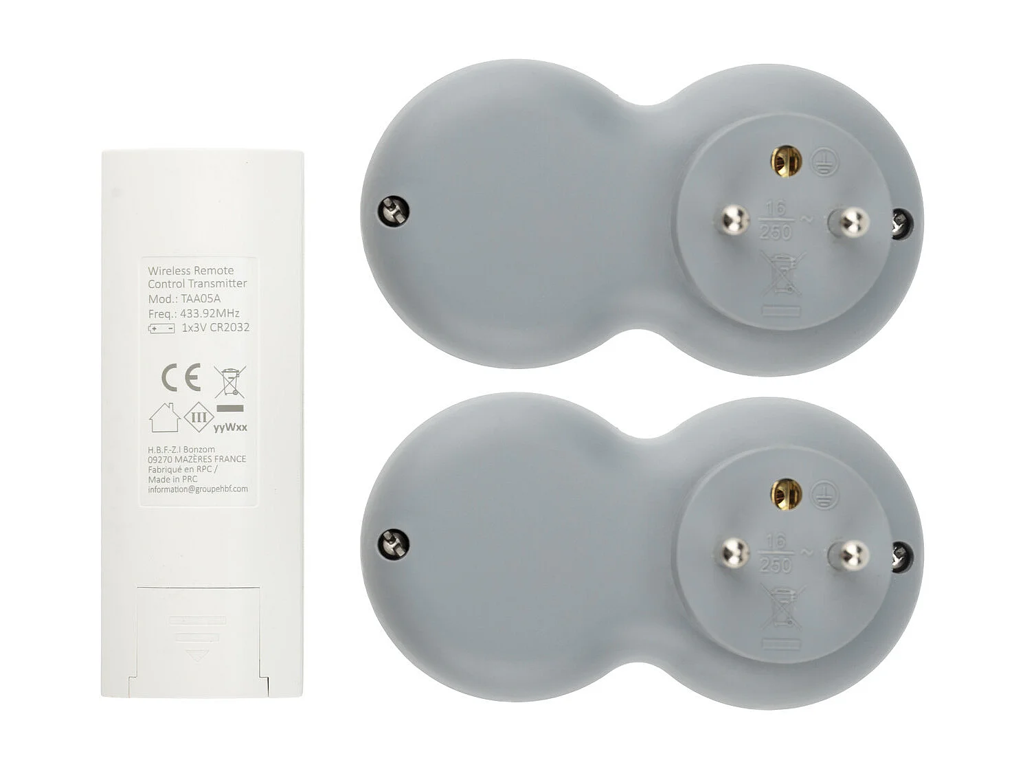 Pack de 2 prises 2300W + télécommande - Blanc - Bolea - Zenitech