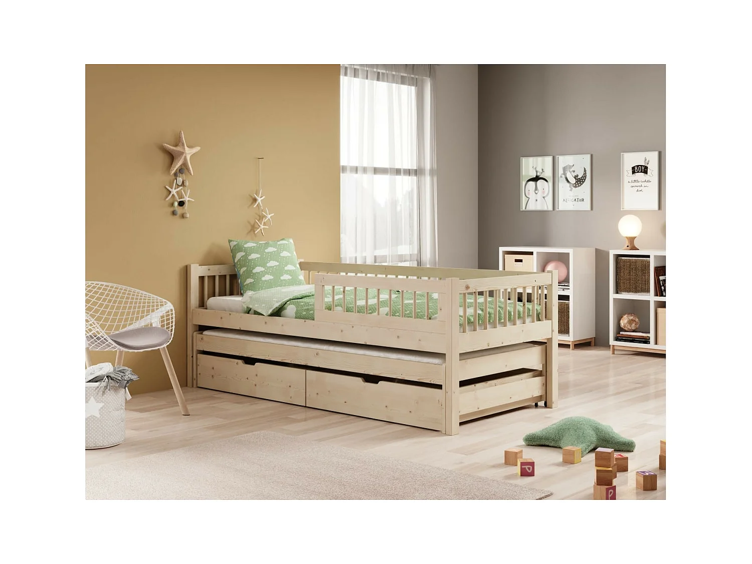 Bett Ario (80x180)/Matratze inklusive/Weiß