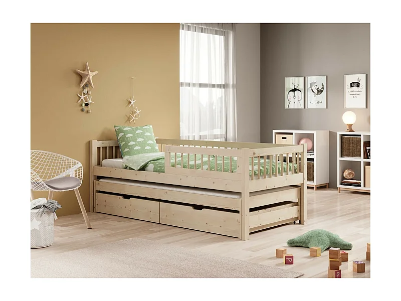 Lit Ario (80x180)/matelas inclus/blanche