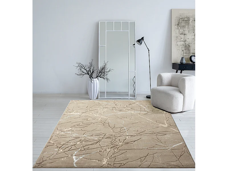 Teppich Mila Glänzend Natur, Beige, 140 x 200 cm