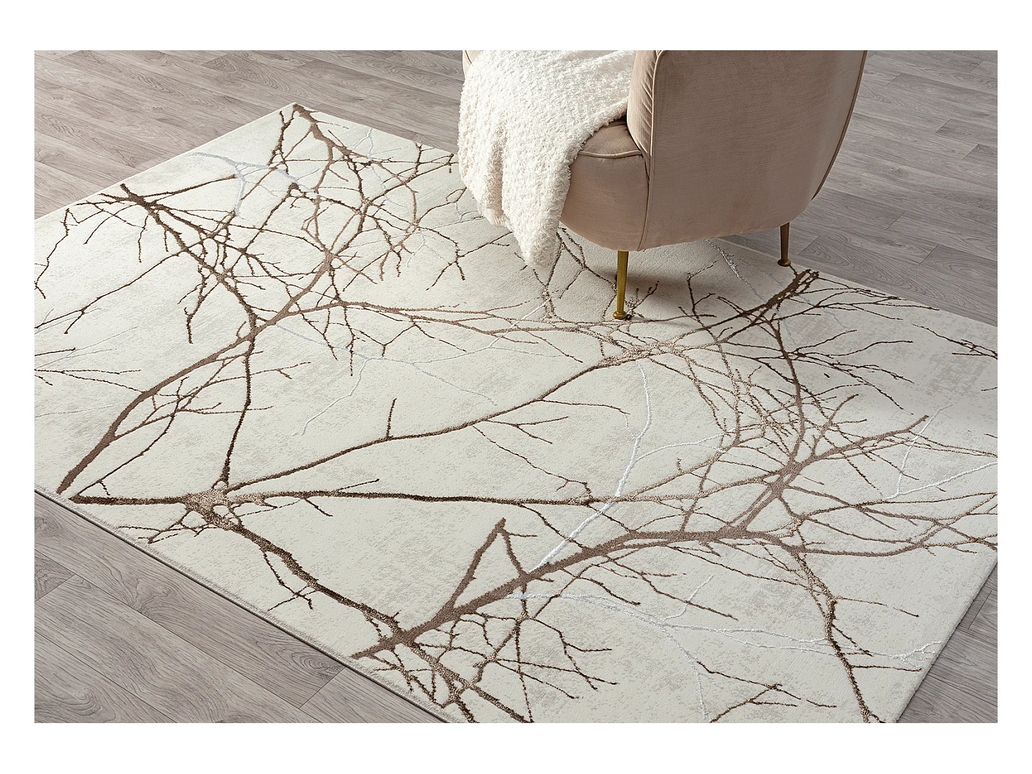 Tapis Mila brillant, nature, Crème, 140 x 200 cm