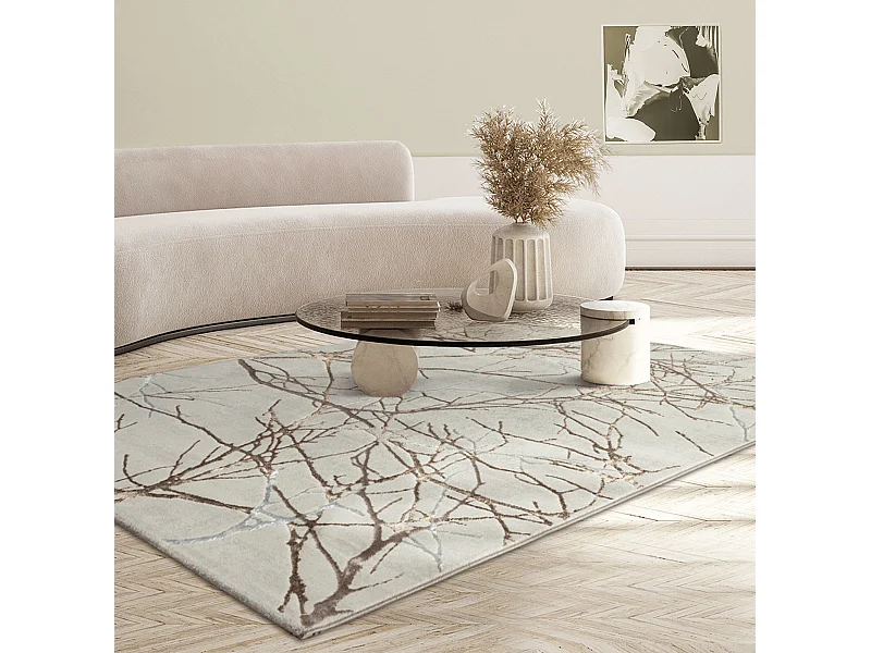 Dywan Mila Błyszczący Naturalny, Kremowy, 140 x 200 cm
