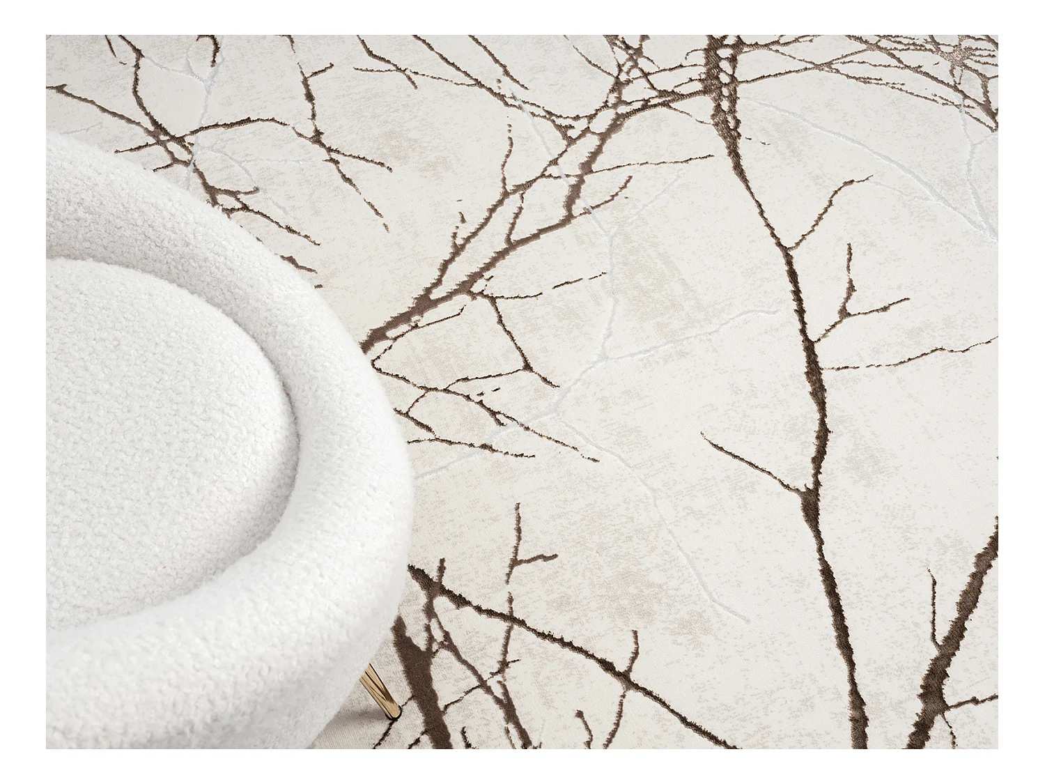 Tapis Mila brillant, nature, Crème, 200 cm, Rond