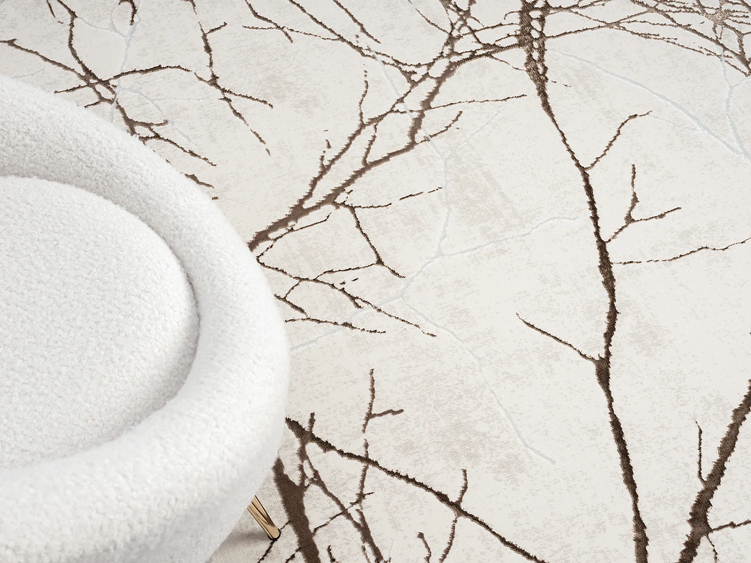 Tapis Mila brillant, nature, Crème, 200 cm, Rond