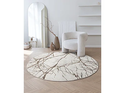 Alfombra Mila Brillante Naturaleza, Creme, 200 cm, redondo