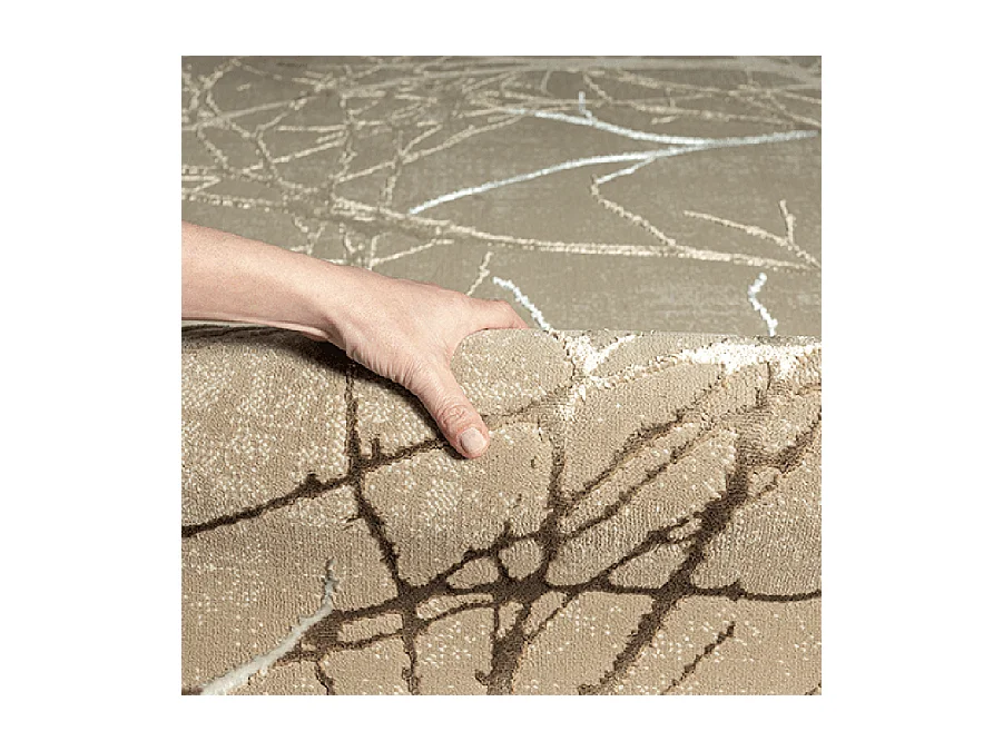 Tapis Mila brillant, nature, Beige, 200 cm, Rond