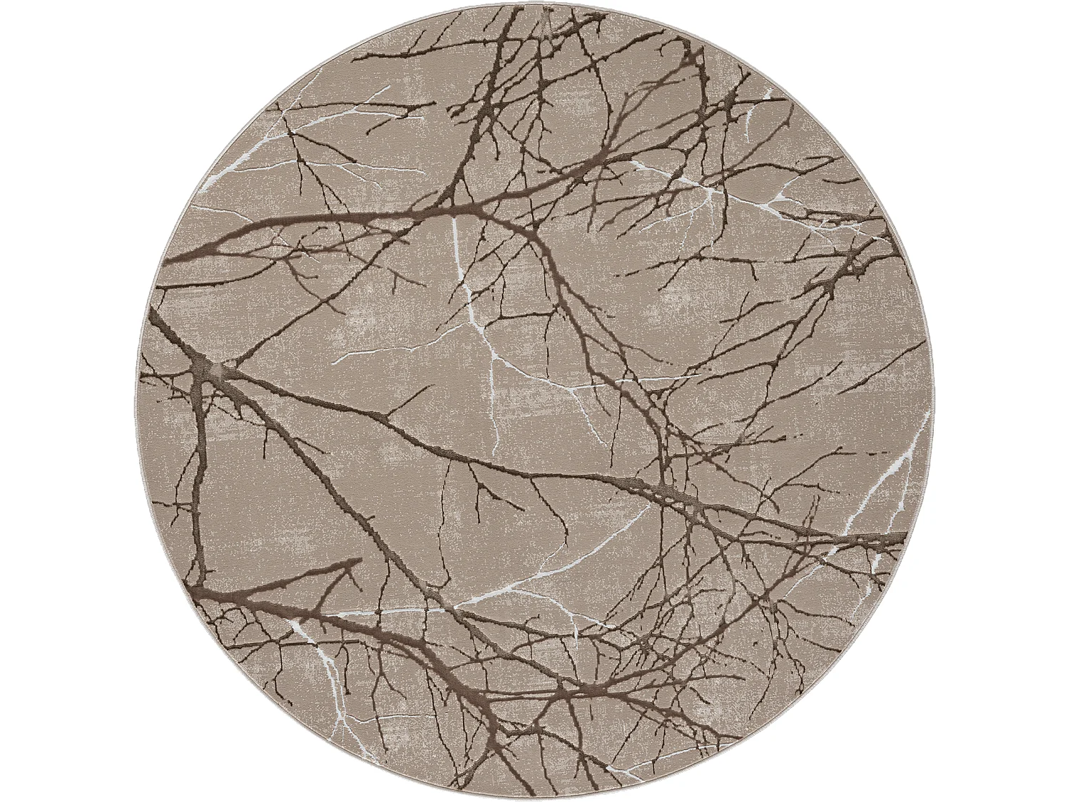 Tapis Mila brillant, nature, Beige, 200 cm, Rond