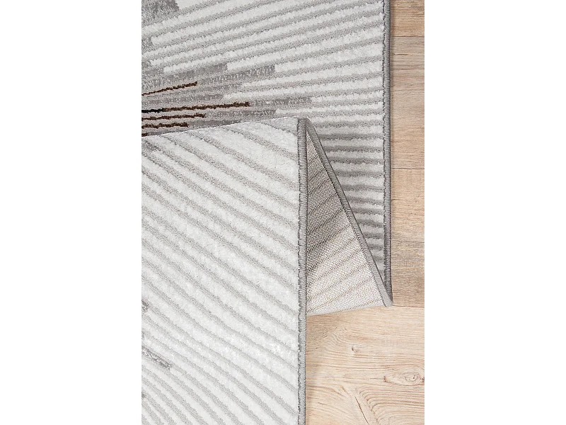 Tapis Mila brillant, abstrait design, Gris, 120 x 170 cm