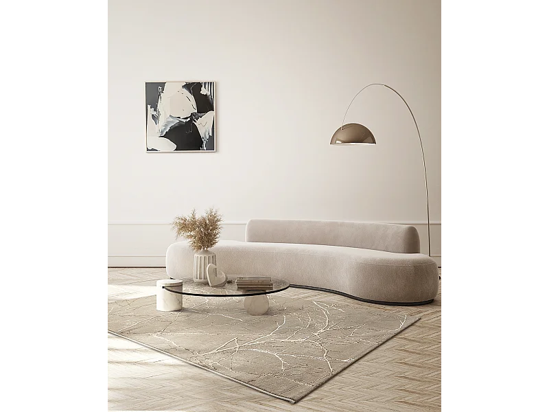 Tapete Mila Brilhante Natural, Bege, 160 x 230 cm