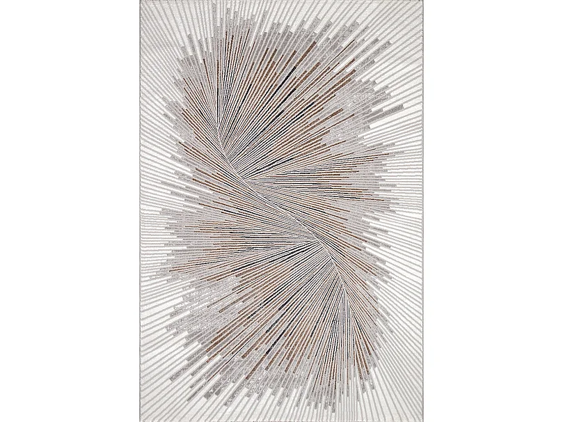 Tapis Mila brillant, abstrait design, Gris, 140 x 200 cm