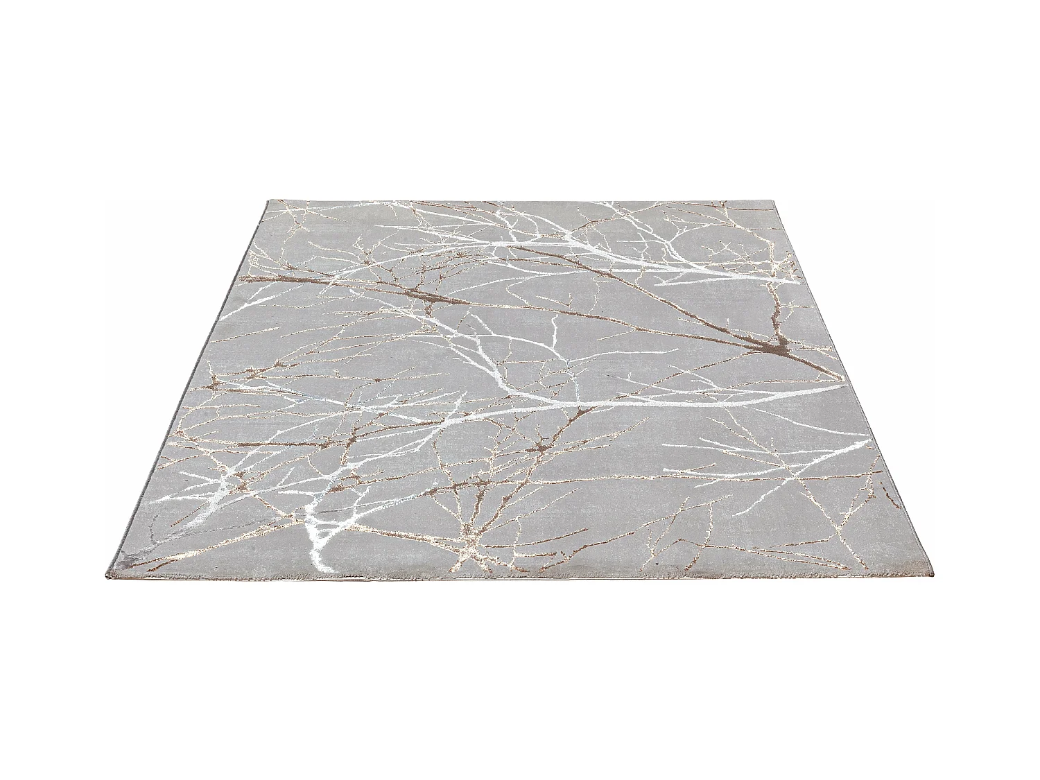 Tapis Mila brillant, nature, Gris, 160 x 230 cm