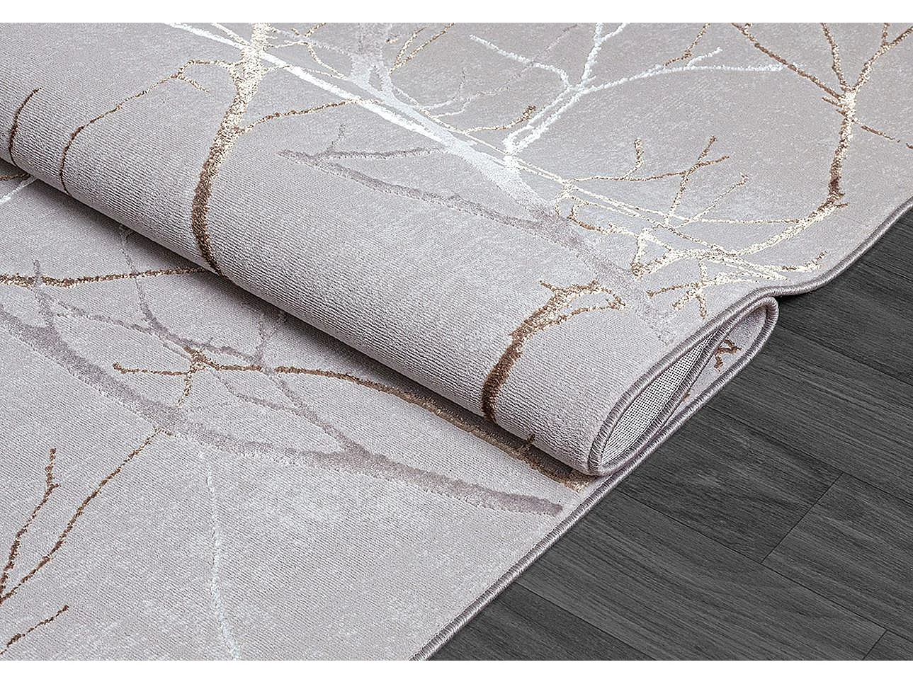 Teppich Mila Glänzend Natur, Grau, 80 x 300 cm