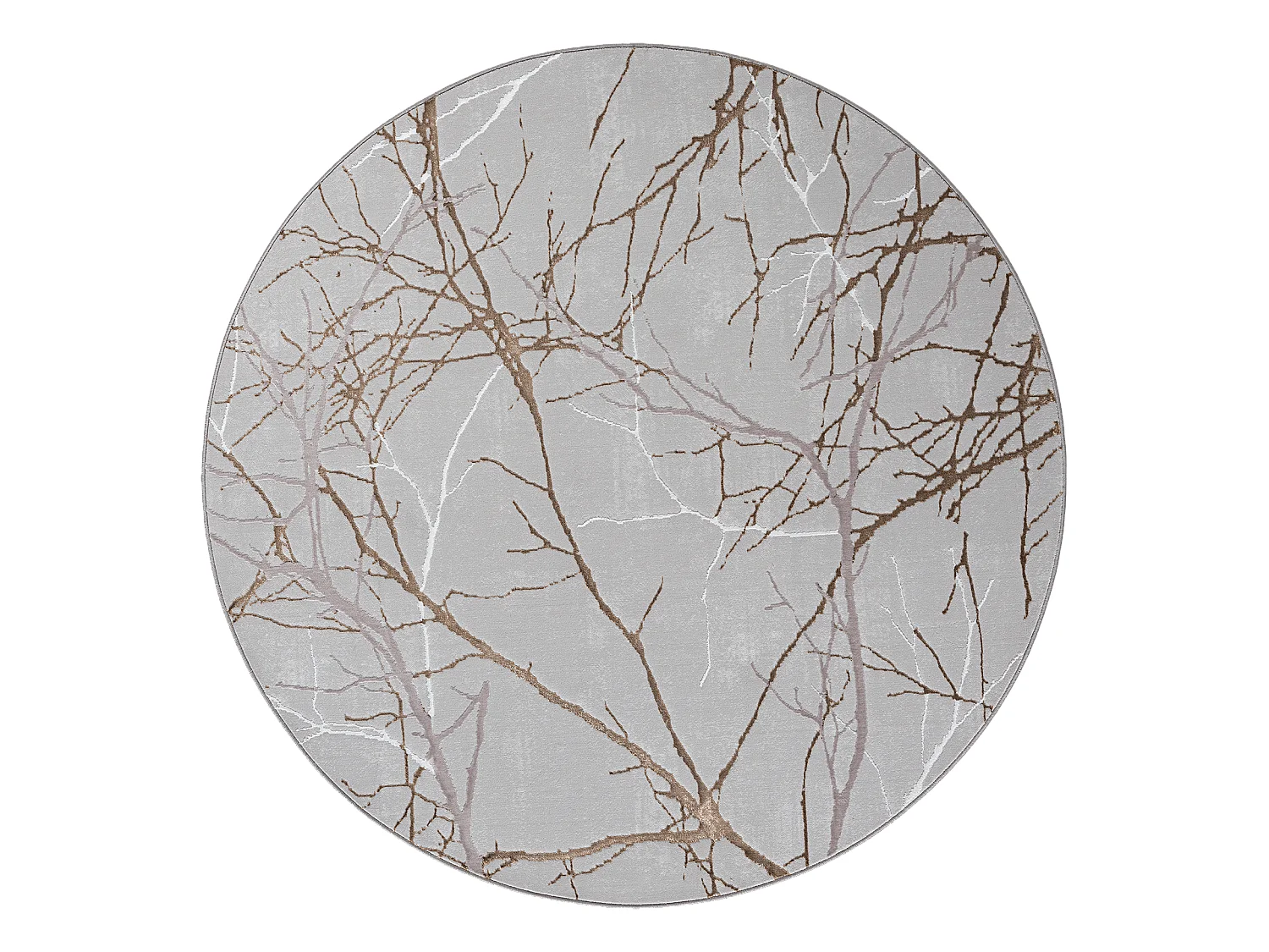 Tapis Mila brillant, nature, Gris, 200 x 200 cm, Rond