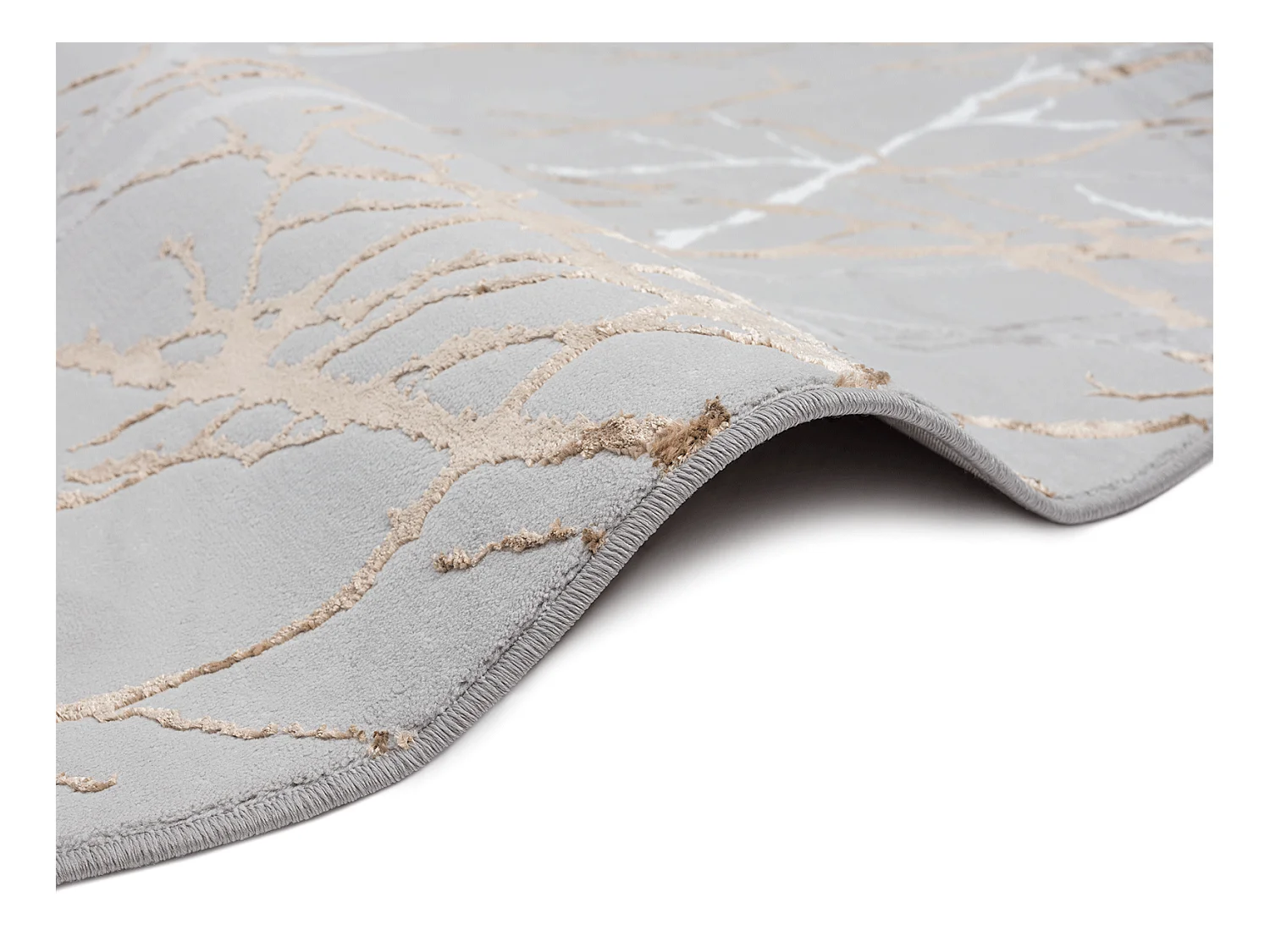 Tapis Mila brillant, nature, Gris, 200 x 200 cm, Rond