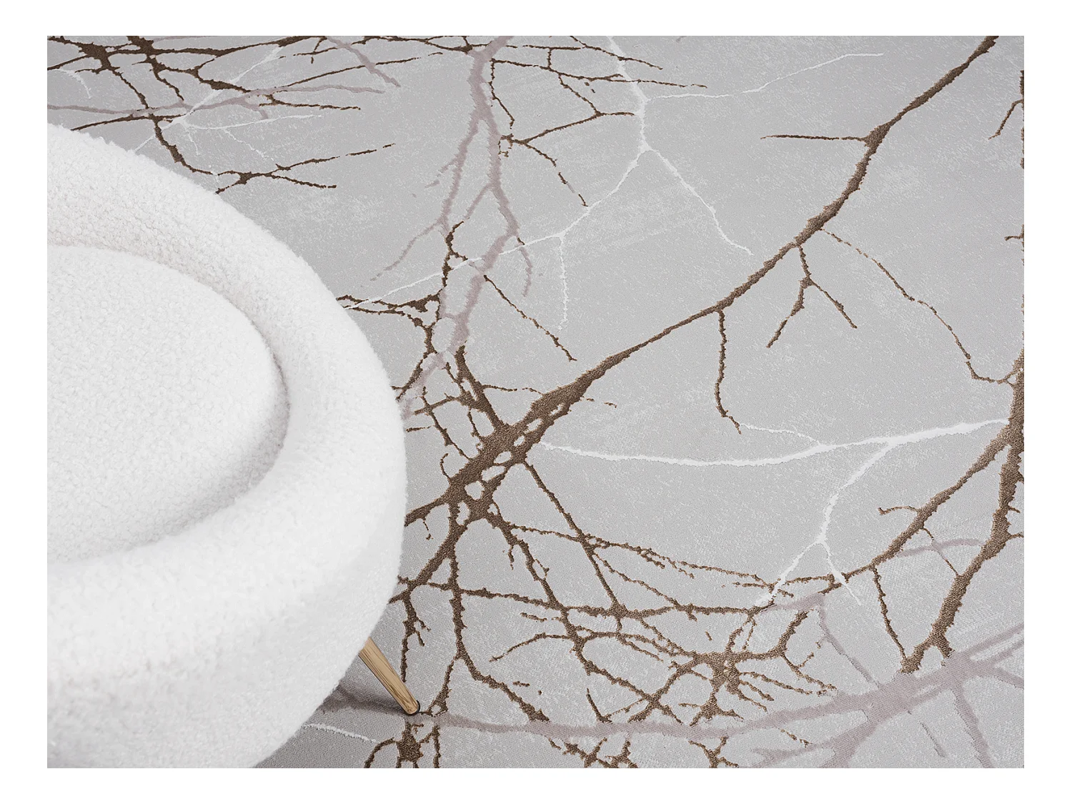 Tapis Mila brillant, nature, Gris, 200 x 200 cm, Rond