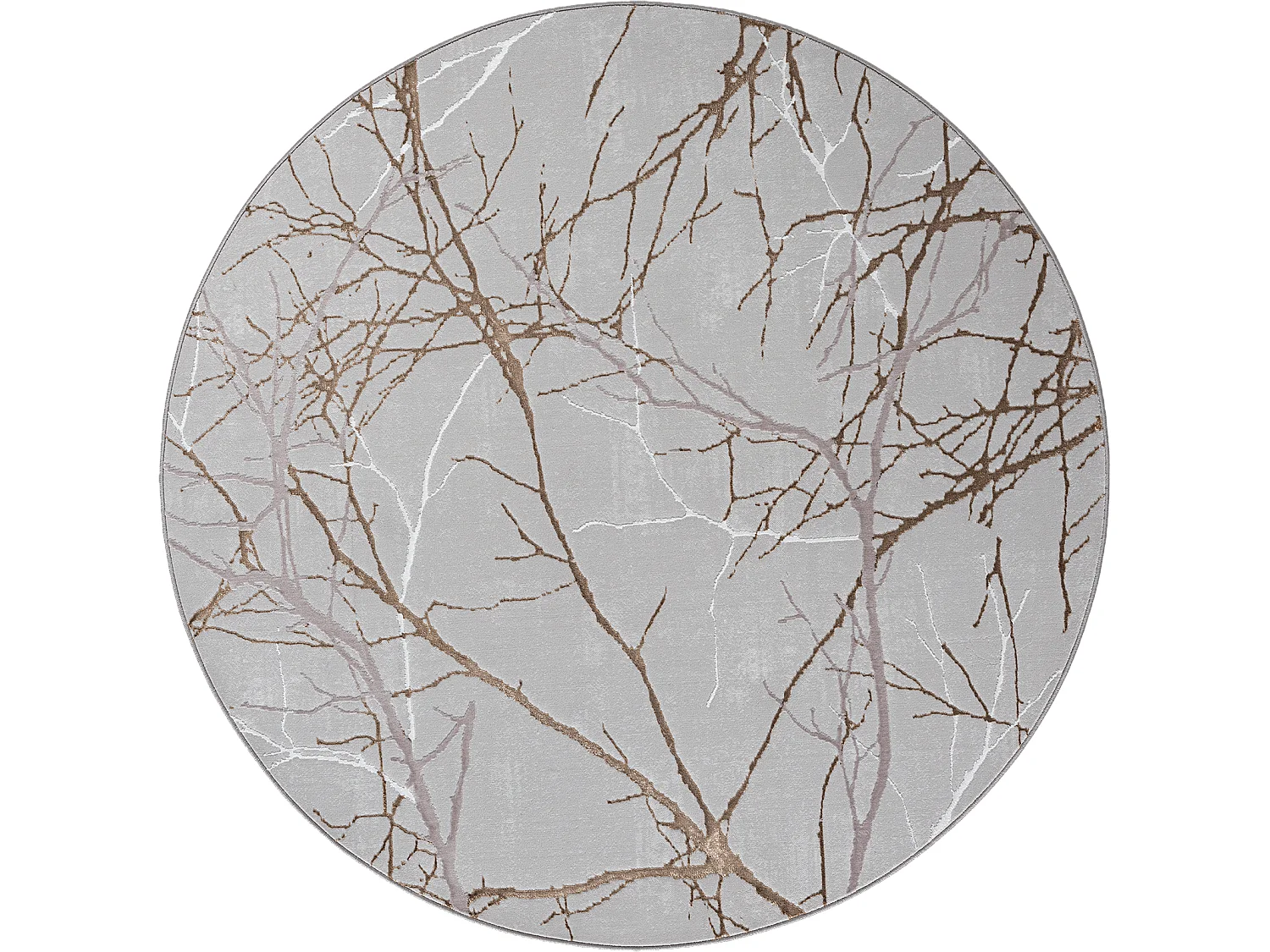 Tapis Mila brillant, nature, Gris, 200 x 200 cm, Rond