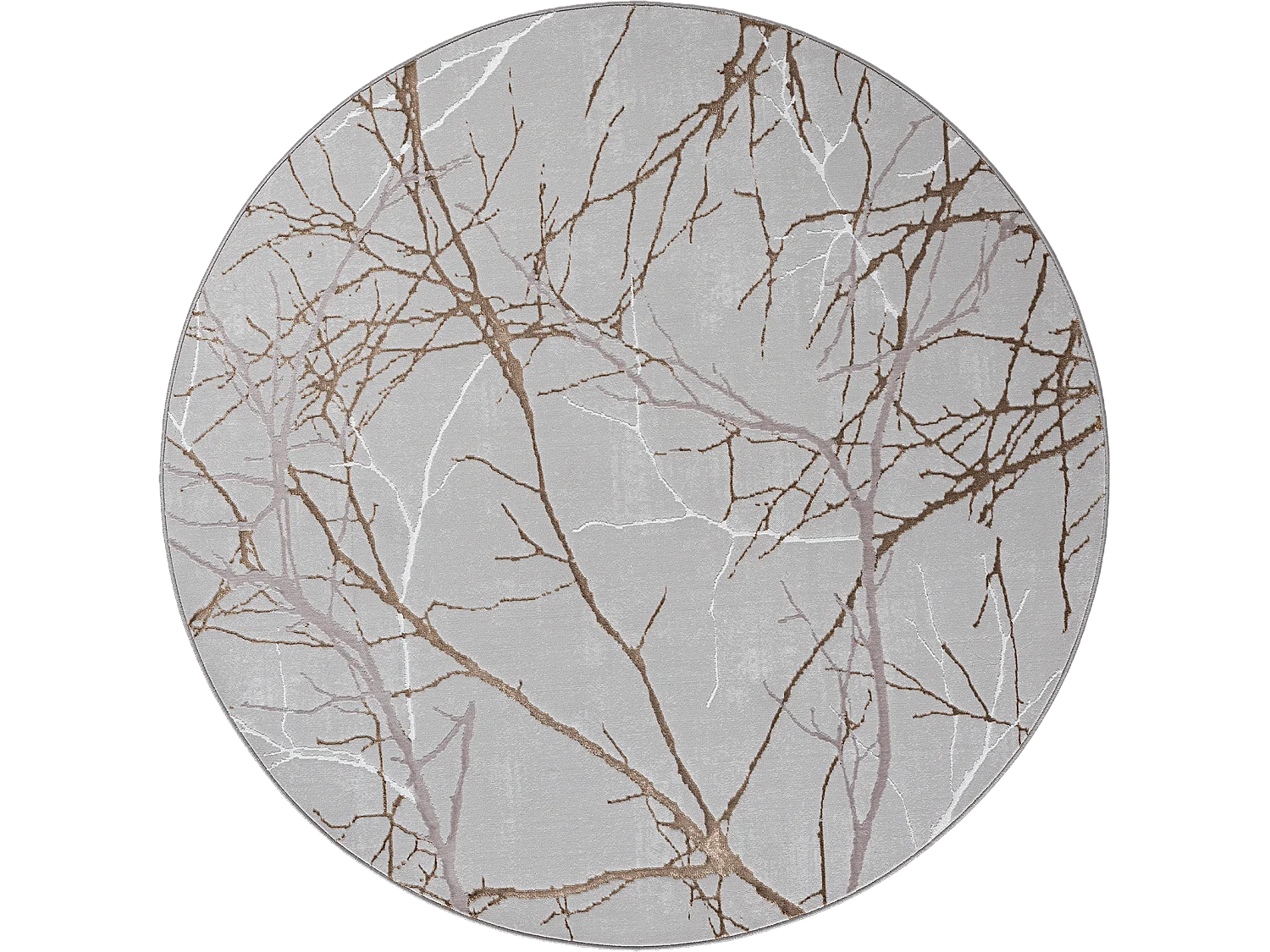 Tapis Mila brillant, nature, Gris, 200 x 200 cm, Rond