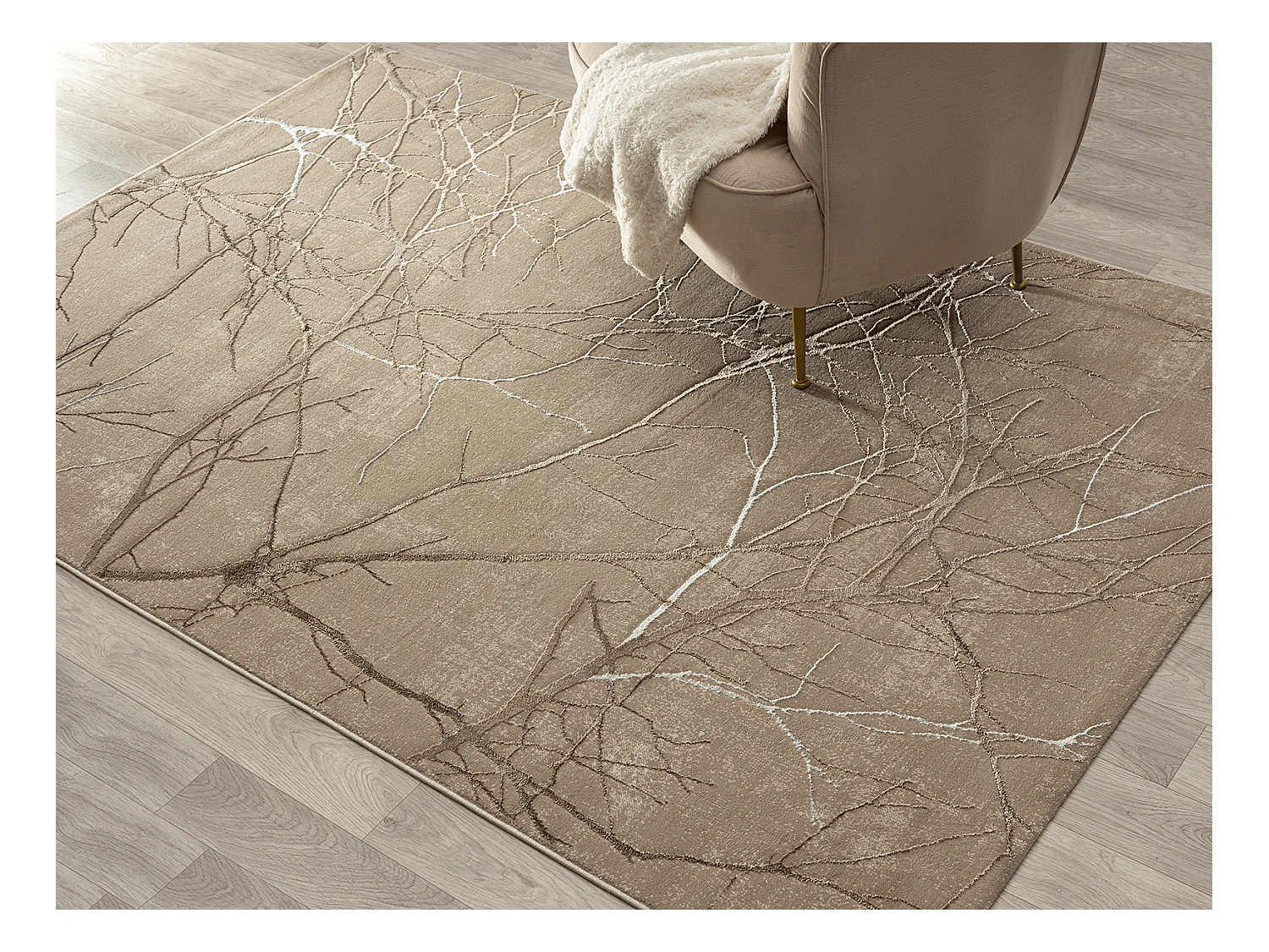 Teppich Mila Glänzend Natur, Beige, 80 x 300 cm