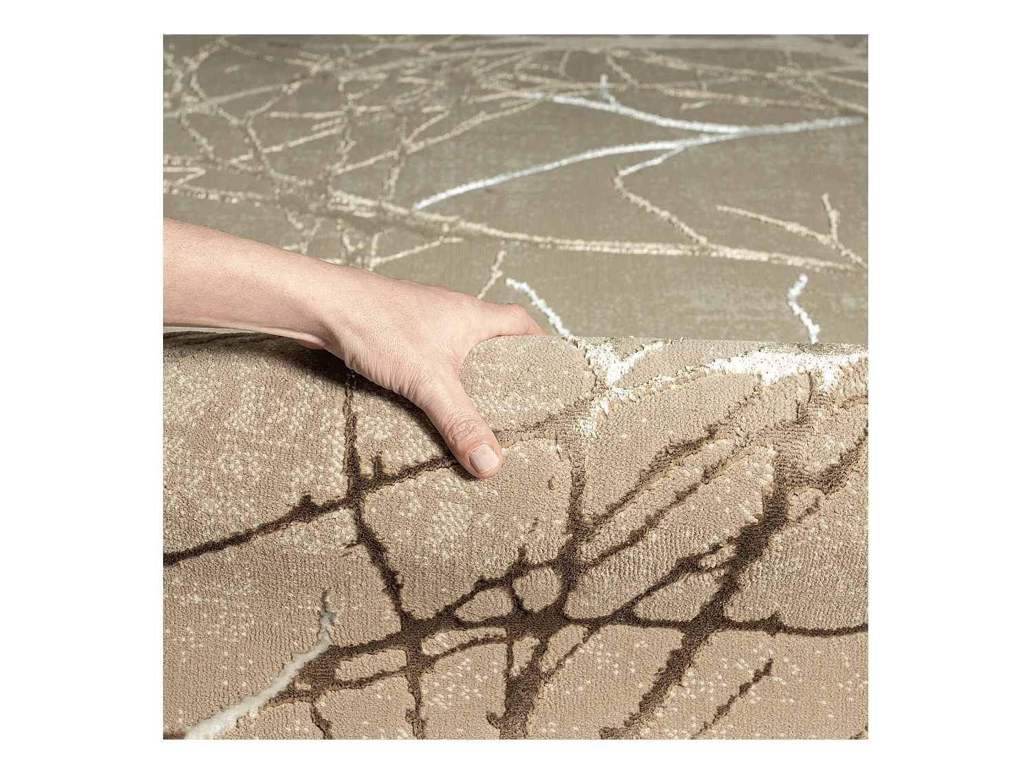 Teppich Mila Glänzend Natur, Beige, 80 x 300 cm