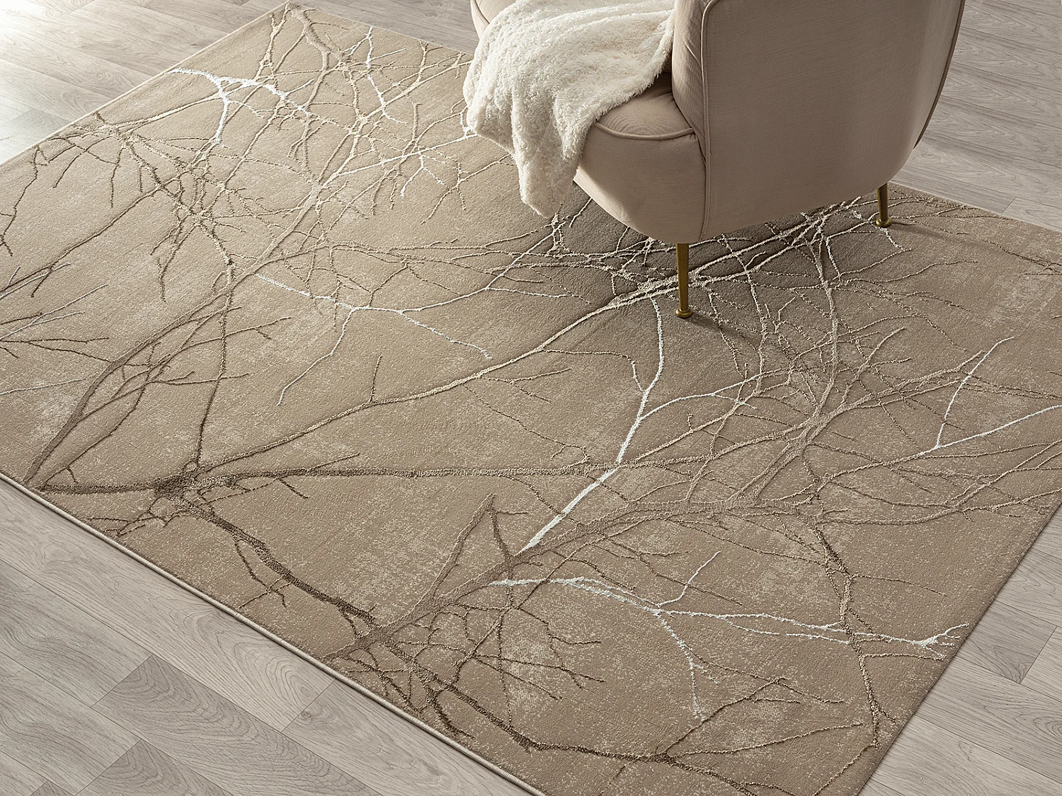 Tapis Mila brillant, nature, Beige, 80 x 300 cm