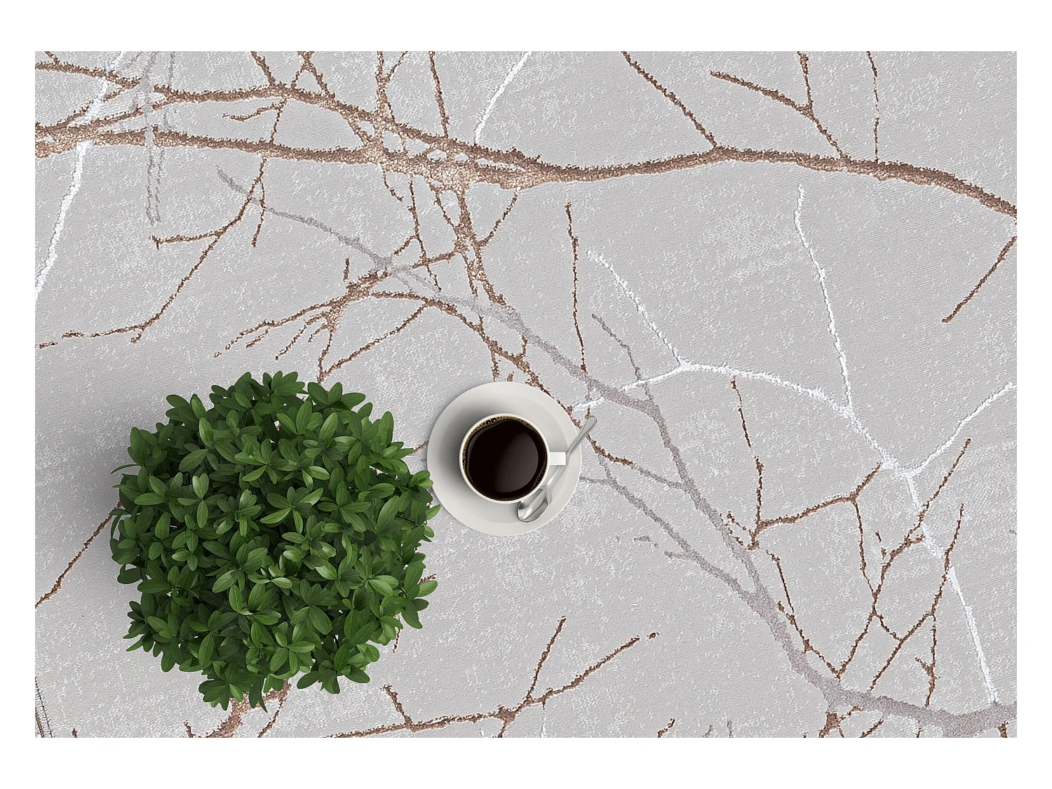 Tapis Mila brillant, nature, Gris, 200 x 290 cm