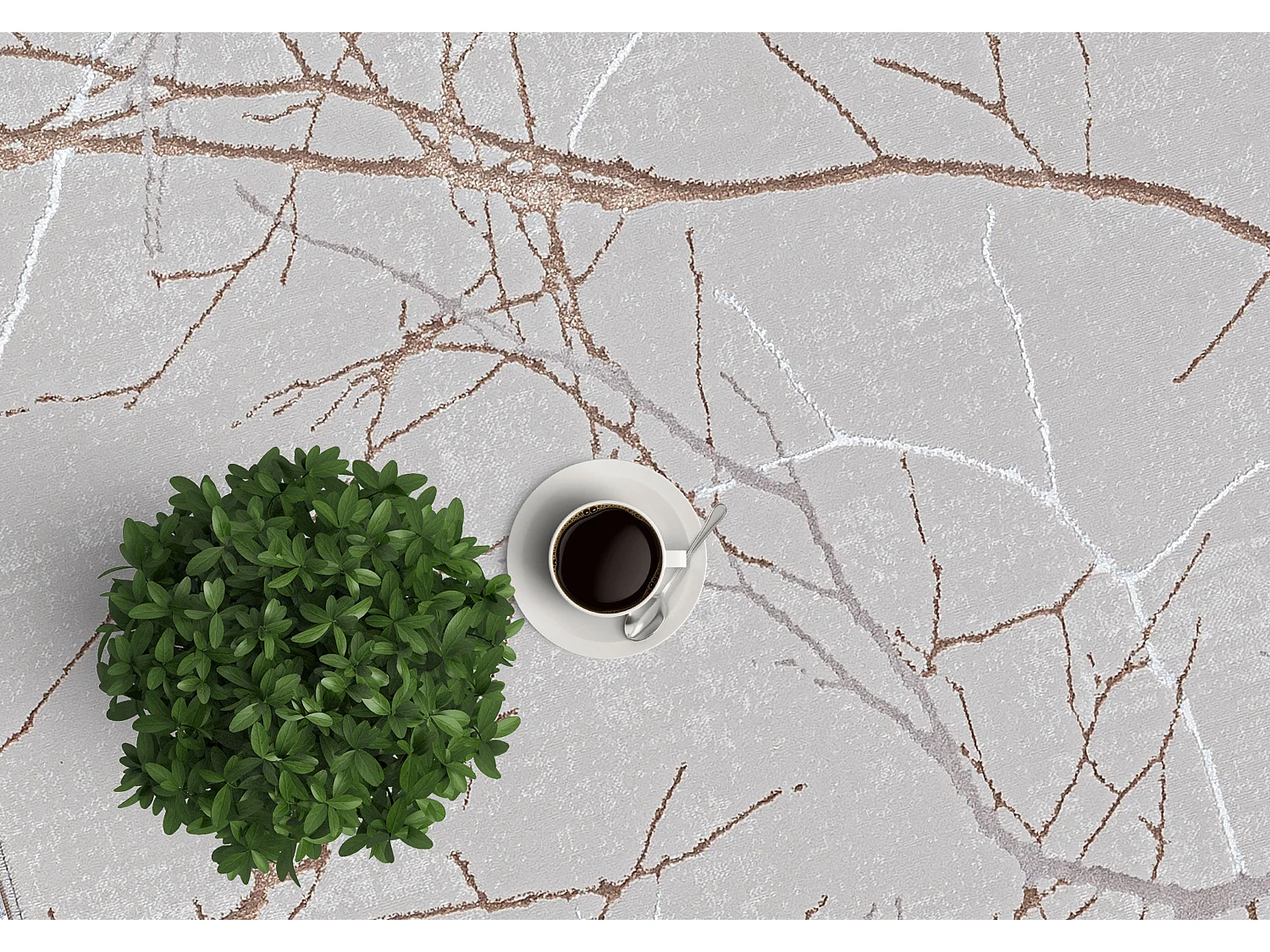 Tapis Mila brillant, nature, Gris, 200 x 290 cm