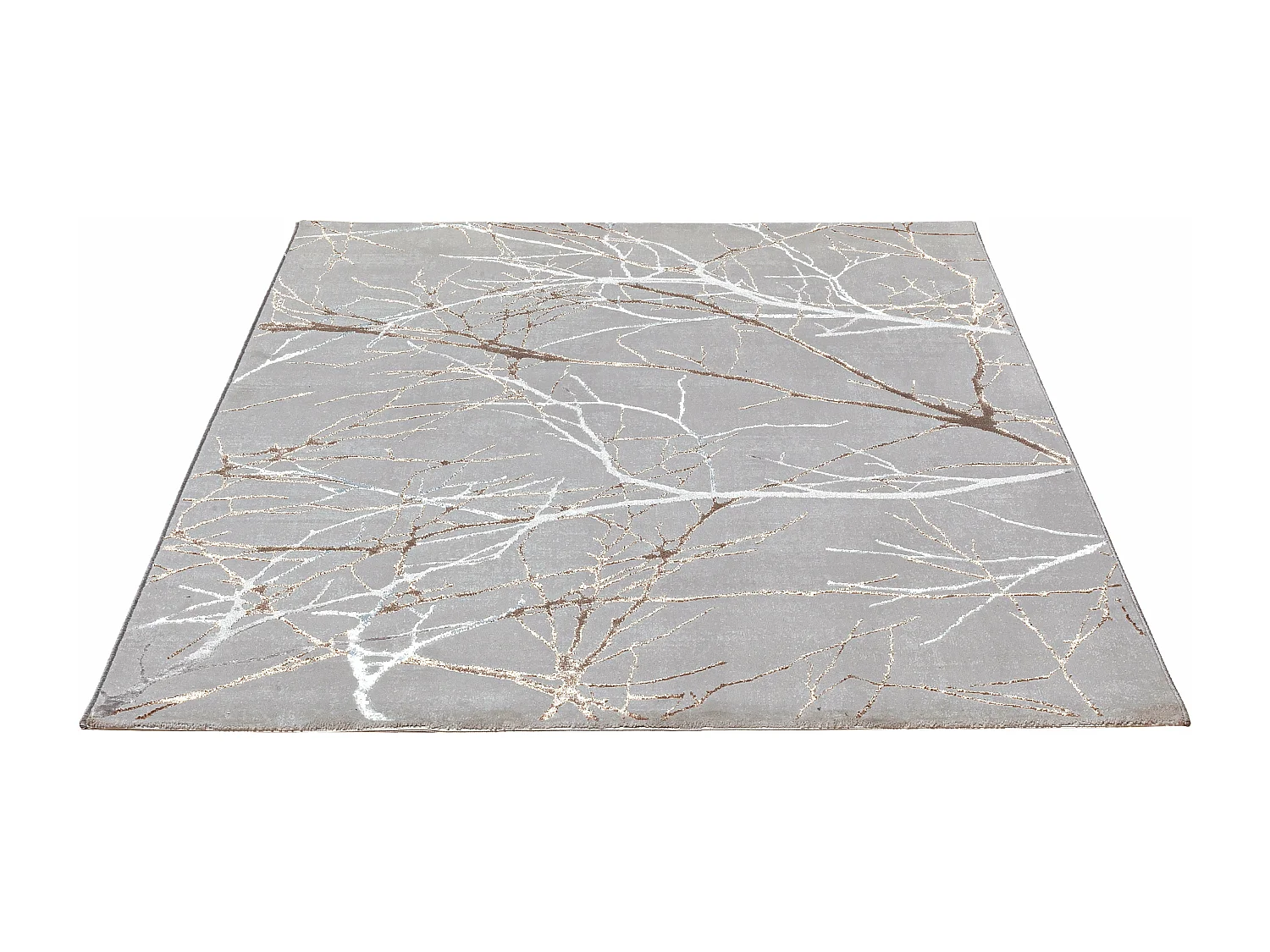 Tapis Mila brillant, nature, Gris, 200 x 290 cm