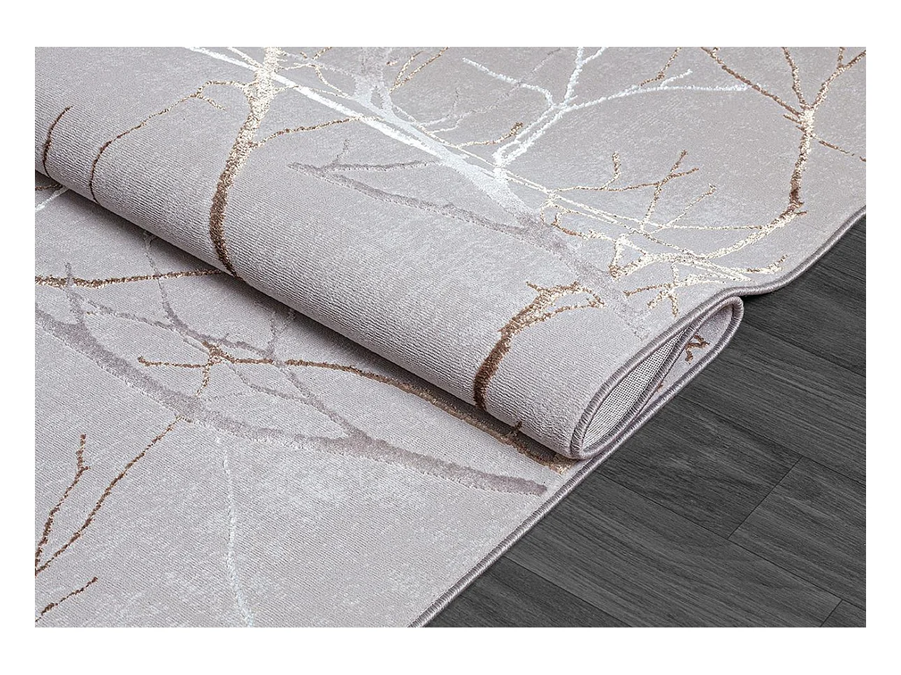 Tapis Mila brillant, nature, Gris, 140 x 200 cm