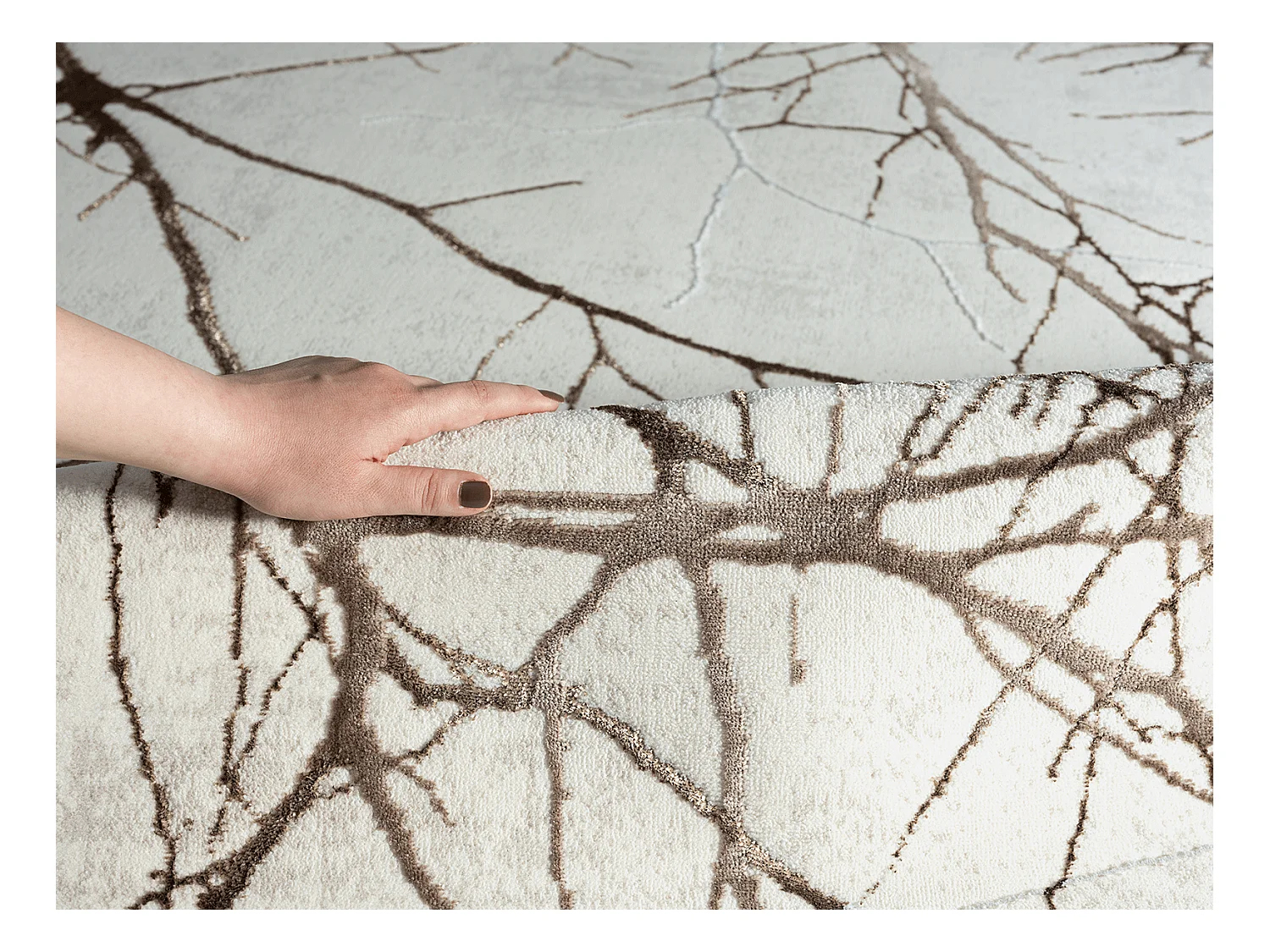 Tapis Mila brillant, nature, Crème, 120 x 170 cm