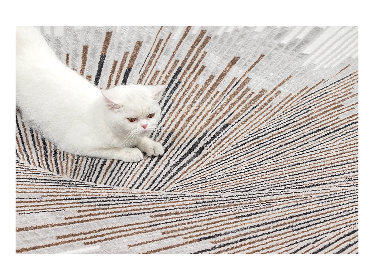 Tapis Mila brillant, abstrait design, Gris, 240 x 340 cm