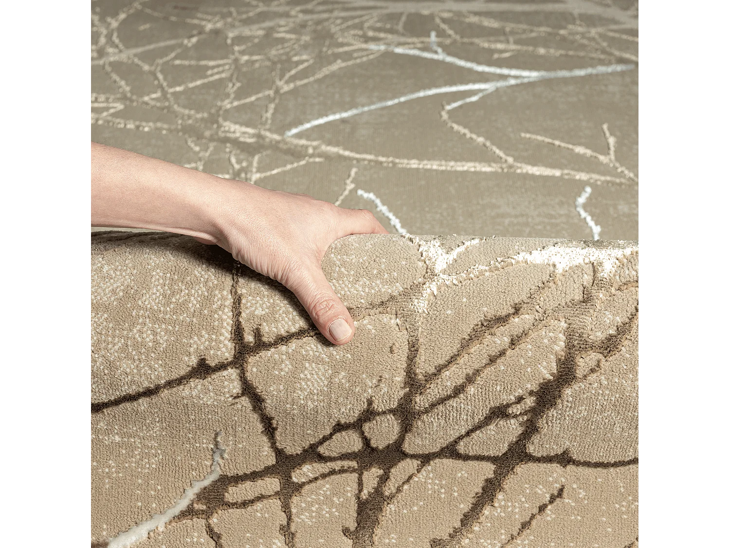 Tapis Mila brillant, nature, Beige, 200 x 290 cm