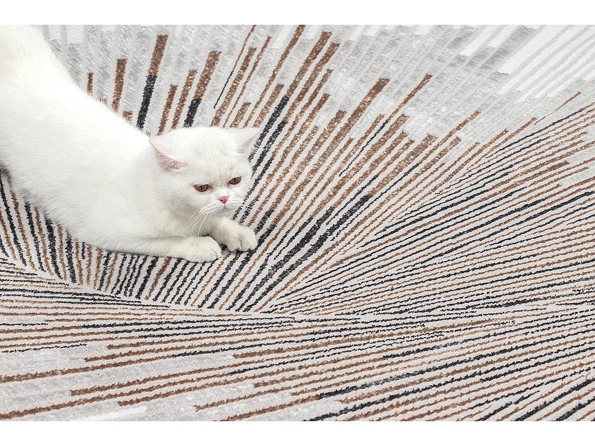 Tapete Mila Brilhante Design Abstrato, Cinzento, 160 x 230 cm