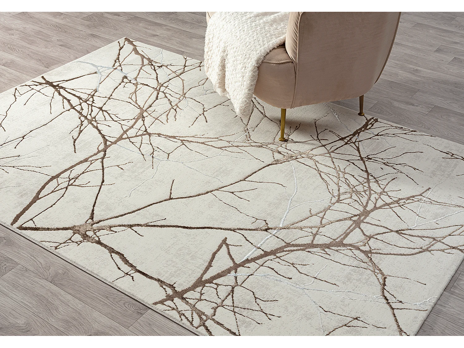 Tapis Mila brillant, nature, Crème, 80 x 150 cm