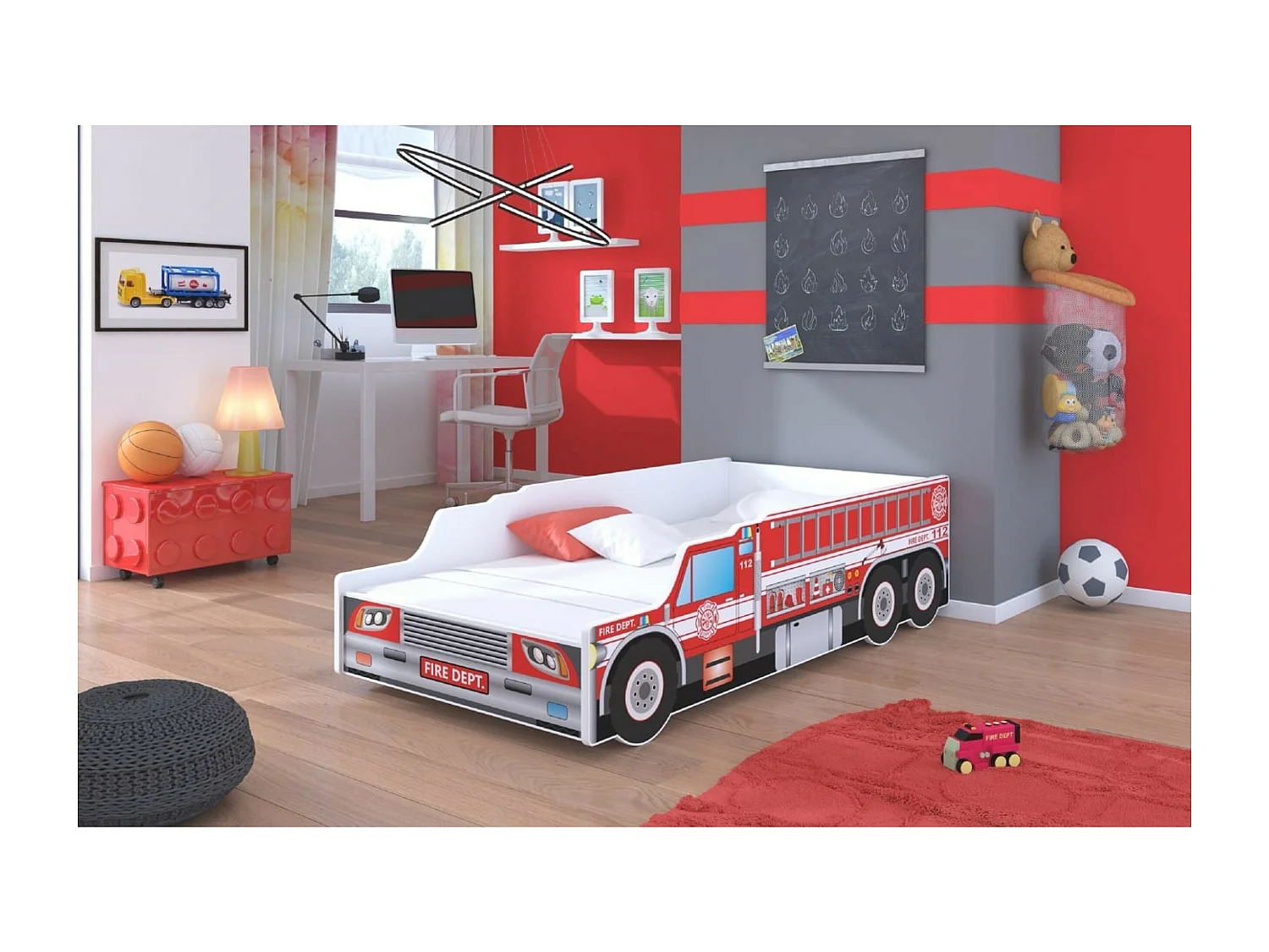 Lit Blaz (80x160)/matelas inclus/rouge