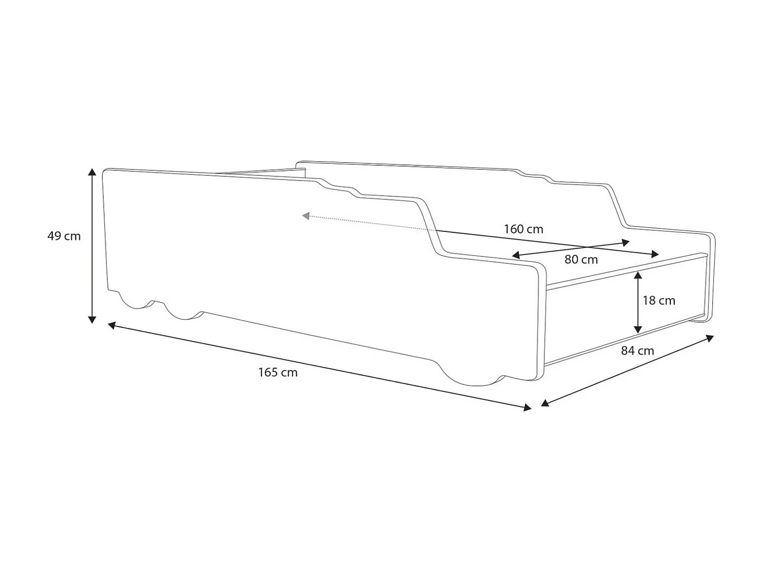 Lit Blaz (80x160)/matelas inclus/rouge