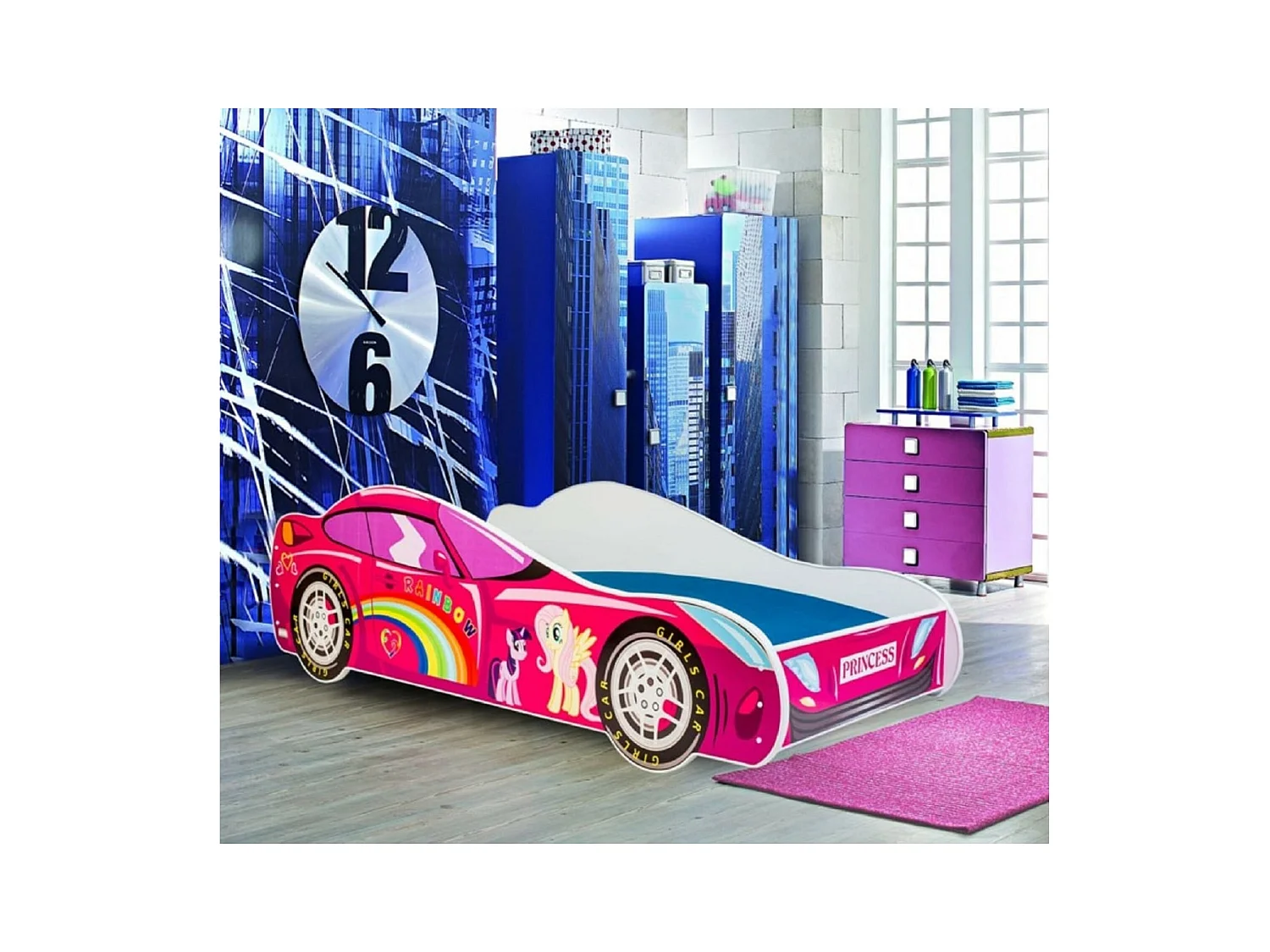 Lit Bogen (80x160)/matelas inclus/rouge