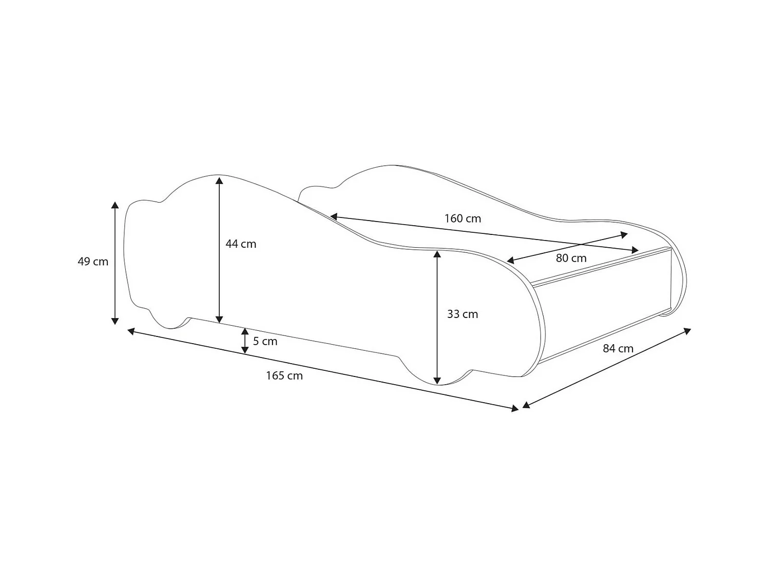 Lit Bogen (80x160)/matelas inclus/rouge