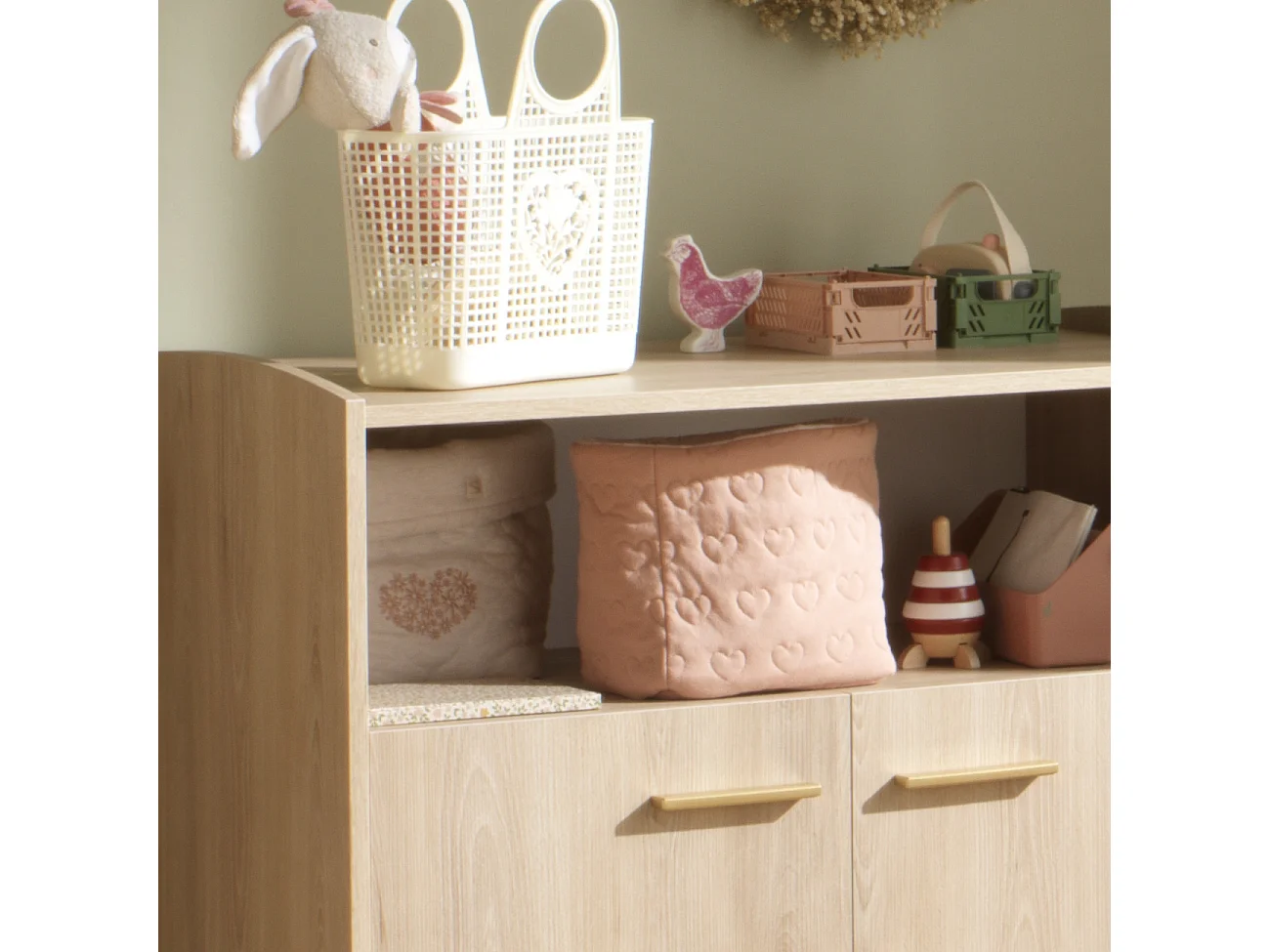 Set di 2 cestini portaoggetti in cotone trapuntato